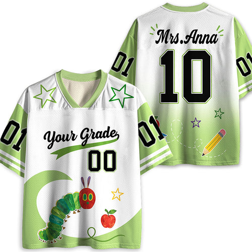 Personalized Grade And Name Caterpillar Teacher Mesh Jersey