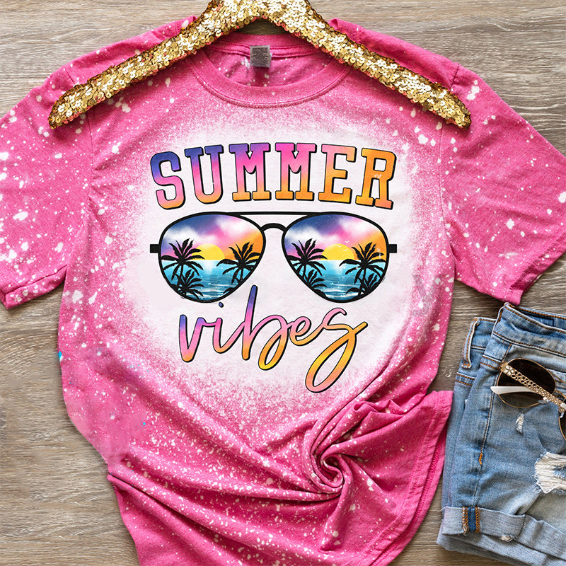 Bye Bruh Summer Vibes Teacher Printed Super Soft T-Shirt