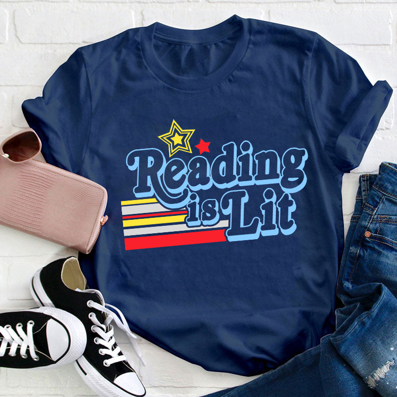 Reading Is Lit Teacher T-Shirt