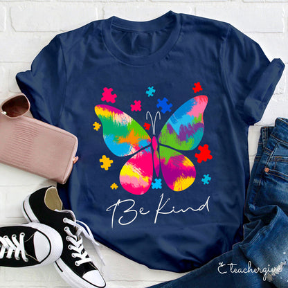 Be Kind Butterfly Teacher T-Shirt