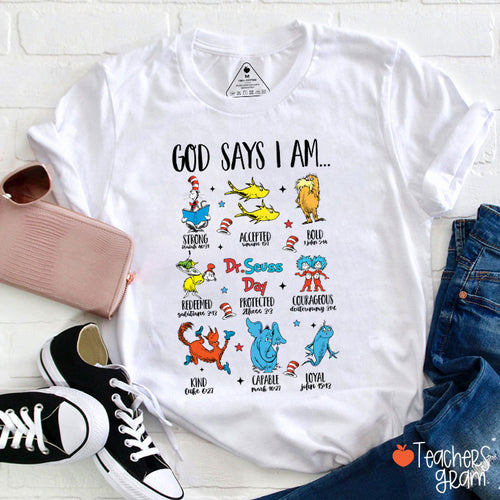 Reading Season God Says I Am Teacher T-Shirt