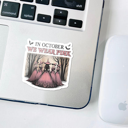In October We Wear Pink Teacher Stickers