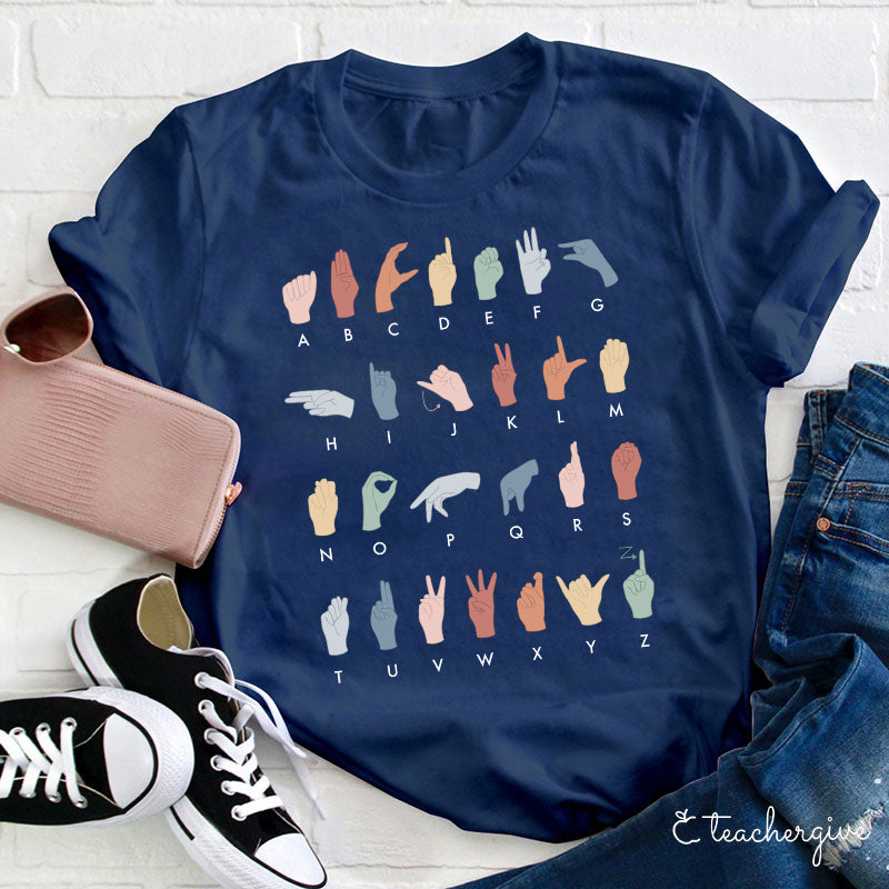 Sign Language Alphabet Teacher T-Shirt