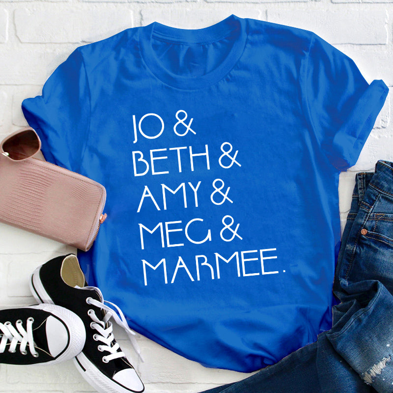 Little Women Character Names Literature Teacher T-Shirt