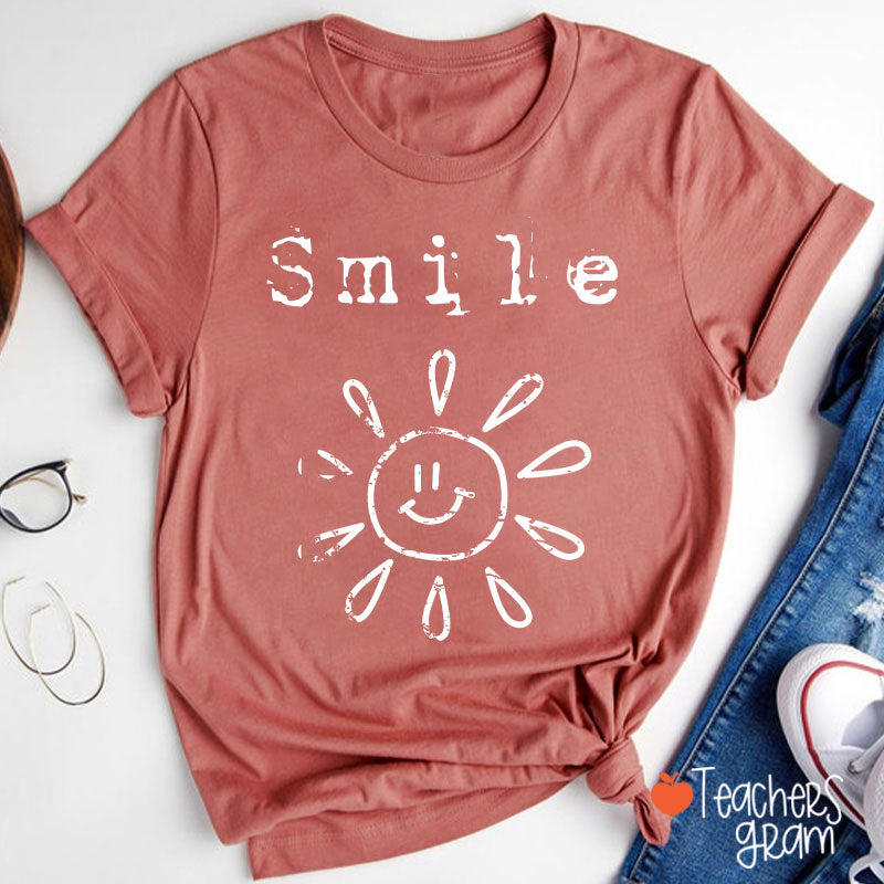 Smile Spreads Energy Like The Sun Teacher T-Shirt