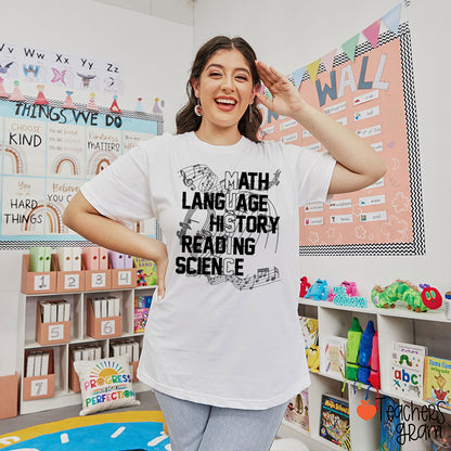 Math Language History Reading Science Teacher T-Shirt