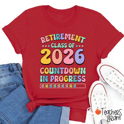 Personalized Retirement Class Countdown In Progress Teacher T-Shirt