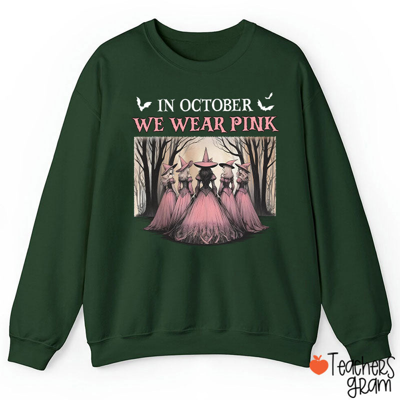 October Pink Witches Teacher Sweatshirt