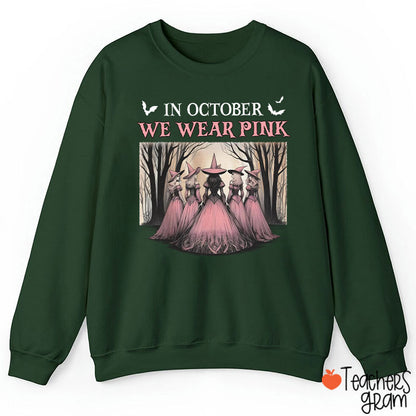 October Pink Witches Teacher Sweatshirt