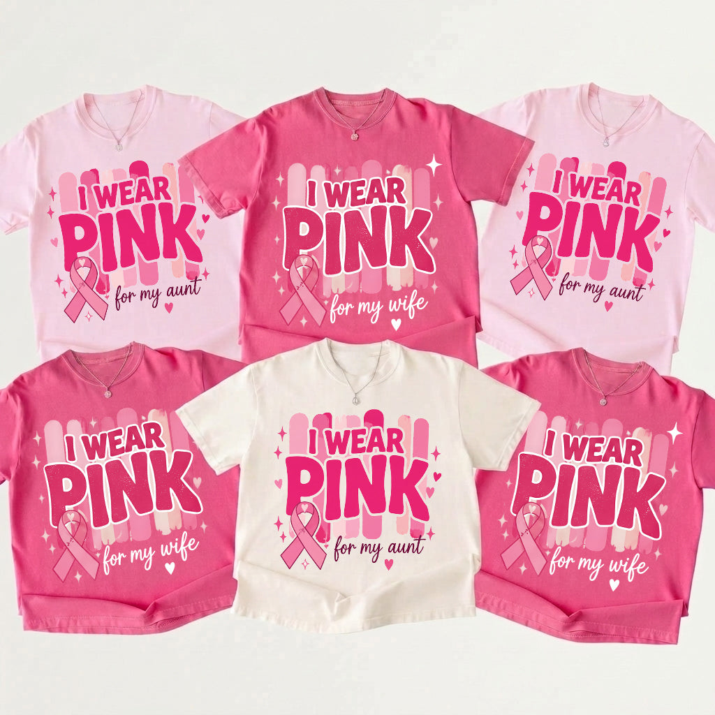 Personalized I Wear Pink For Teacher T-Shirt