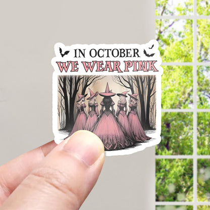In October We Wear Pink Teacher Stickers