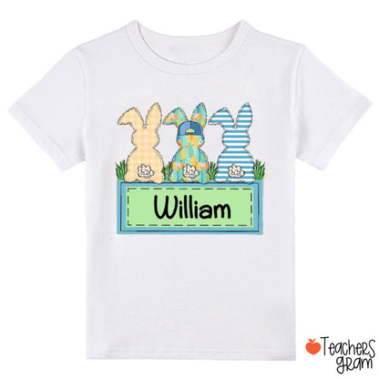 Personalized Brushstroke Easter Bunny Class T-Shirt