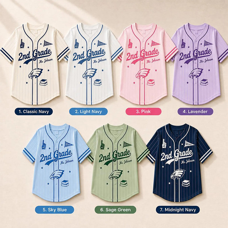 Personalized Grade Mascot Name Number Graphic Baseball Jersey