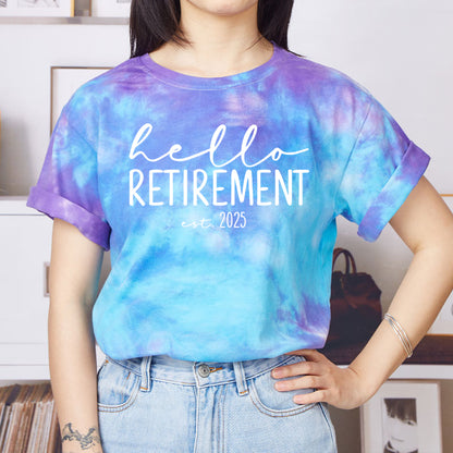 Personalized Hello Retirement Teacher Tie-dye T-Shirt