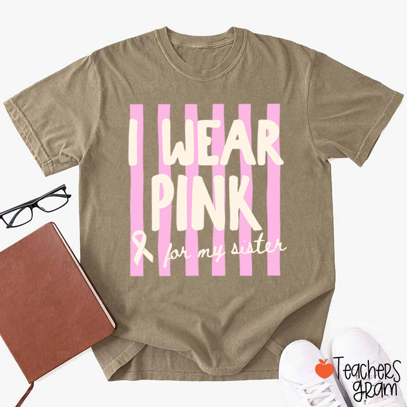 Personalized I Wear Pink For My Pink Ribbon Teacher T-Shirt