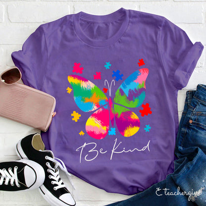 Be Kind Butterfly Teacher T-Shirt