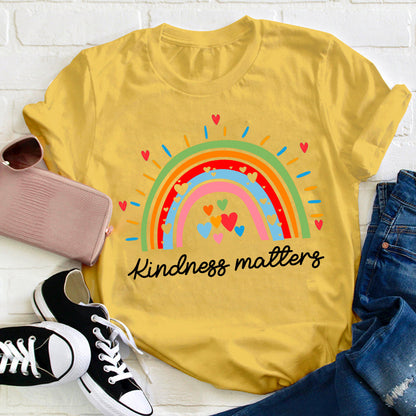 Kindness Matters Rainbow Teacher T-Shirt