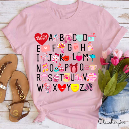 Valentine Alphabet Teacher T-Shirt