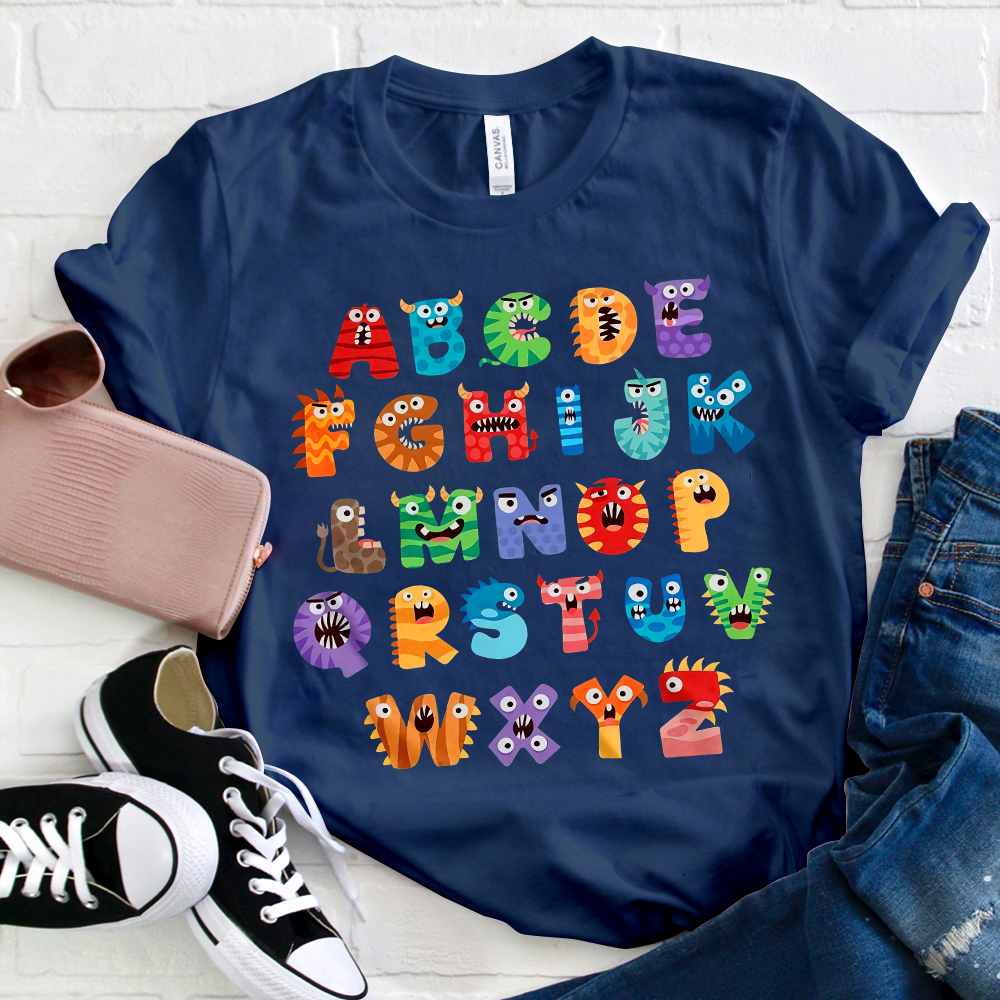Cute Halloween Alphabet School T-Shirt