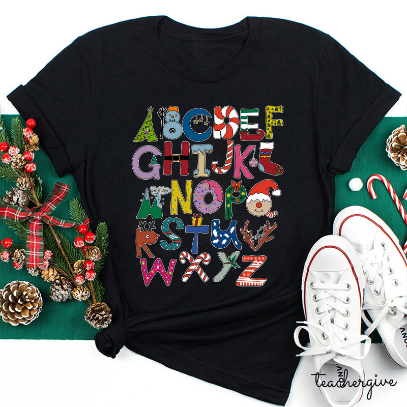 Christmas Alphabet Teacher T-Shirt