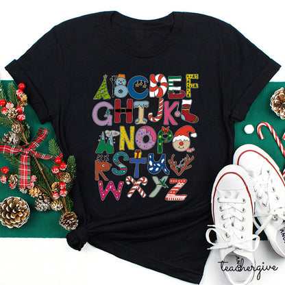 Christmas Alphabet Teacher T-Shirt