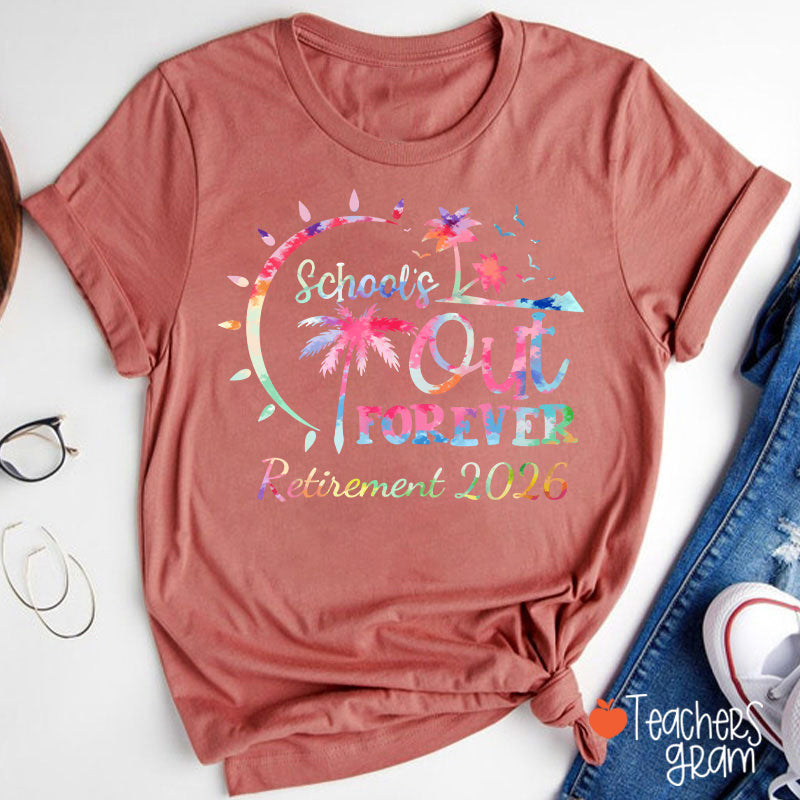 Personalized Tie Dye Style Retirement Teacher T-Shirt