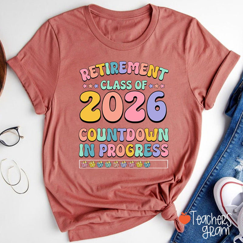 Personalized Retirement Class Countdown In Progress Teacher T-Shirt