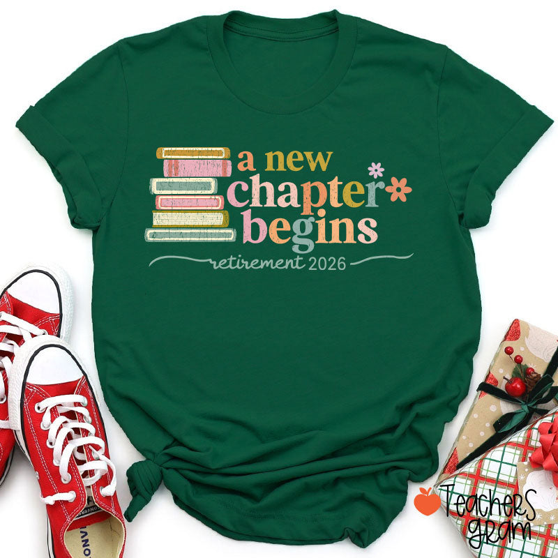 Personalized A New Chapter Begins Retirement Teacher T-Shirt