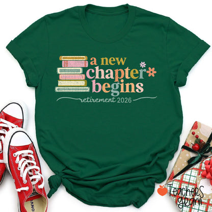 Personalized A New Chapter Begins Retirement Teacher T-Shirt