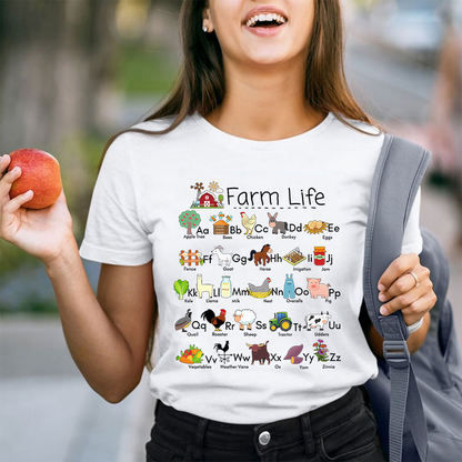 Farm Life Alphabet Teacher T-Shirt