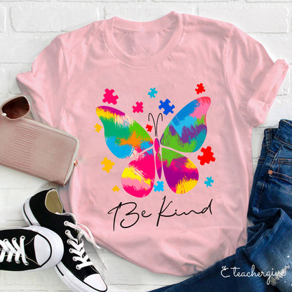Be Kind Butterfly Teacher T-Shirt