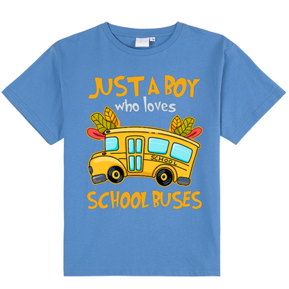 Personalized Just A Boy Who Loves School Buses Class T-Shirt