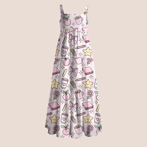 Book Pencil Bow Teacher Slip Dress