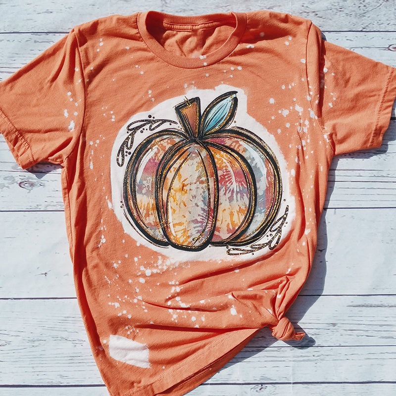 Colorful Pumpkins Autumn Teacher Printed Super Soft T-Shirt
