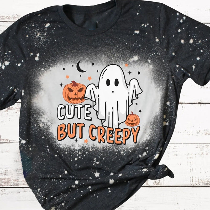 Cute But Creepy Halloween Teacher Printed Super Soft T-Shirt