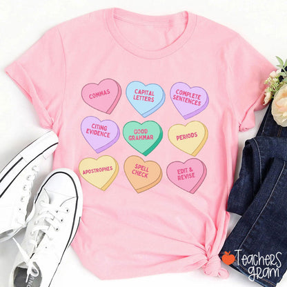 English Valentines Day Grammar Teacher T-Shirt