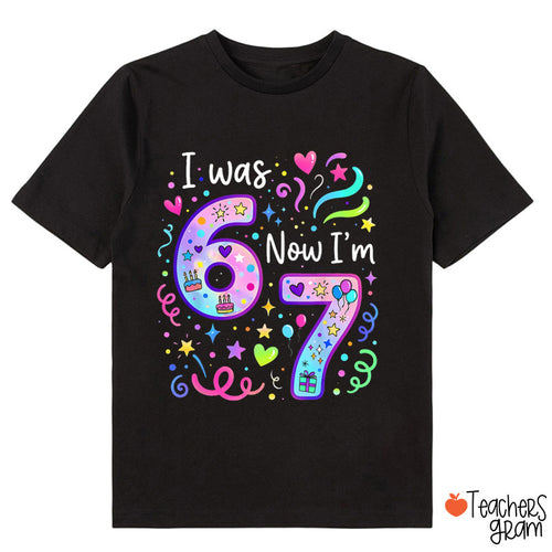 Funny Meme Six Seven 7th Birthday Class T-Shirt