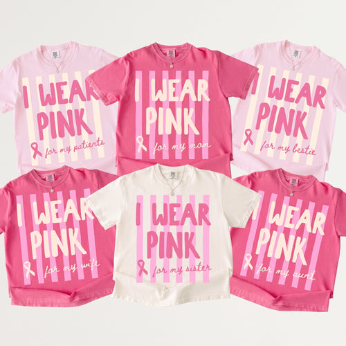 Personalized I Wear Pink For My Pink Ribbon Teacher T-Shirt