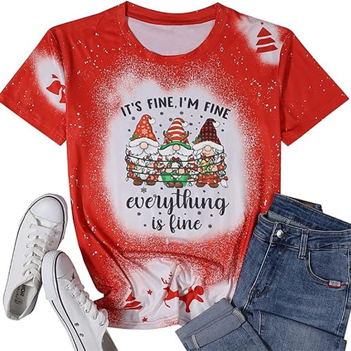 It's Fine I'm Fine Everything Is Fine Teacher Printed Super Soft T-Shirt