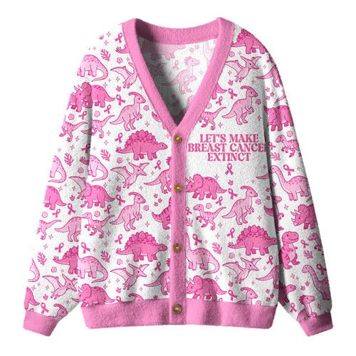 Let's Make Breast Cancer Extinct Teacher Ugly Cardigan Sweaters