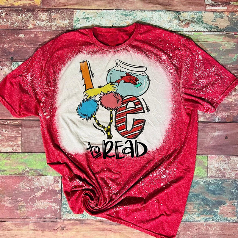 Love To Read Teacher Printed T-Shirt