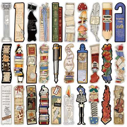 30 Pieces Vintage Reading Themed Teacher Bookmarks