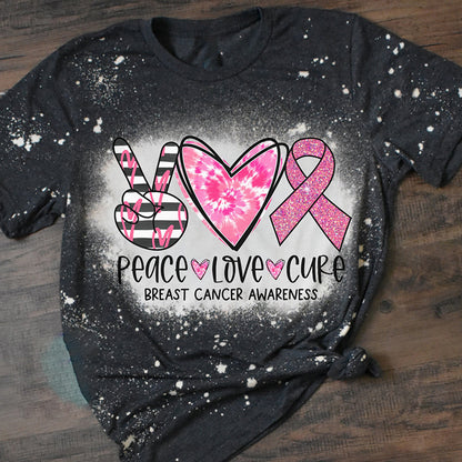 Peace Love Cure Teacher Printed Super Soft T-Shirt