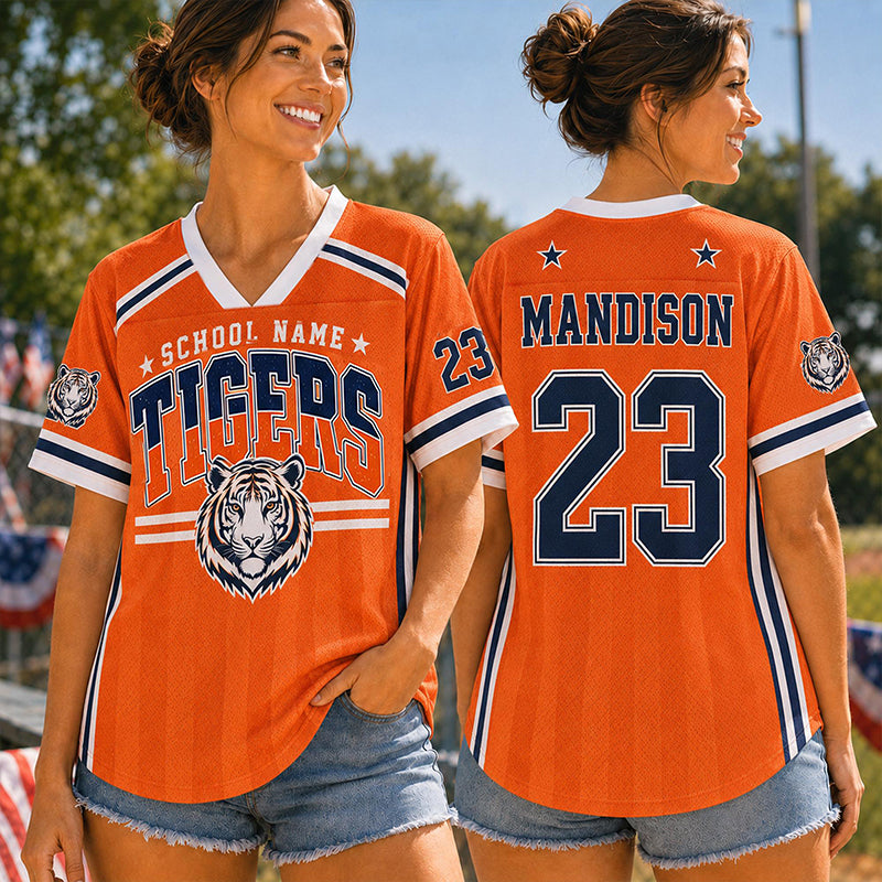 Personalized School Name Team Name Mascot Name Number And Color Teacher Mesh Jersey