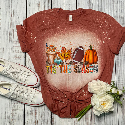 Pumpkin Coffee Maple Leaf Football Teacher Printed Super Soft T-Shirt