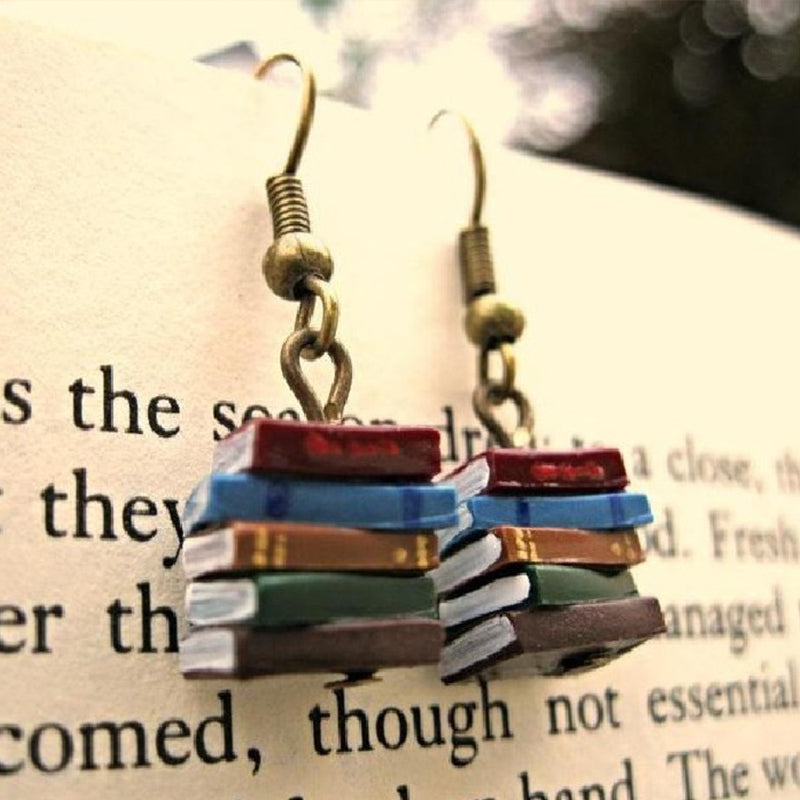 Retro Library Teacher Metal Earrings