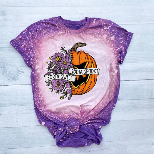 Sorta Sweet  Sorta Spooky Teacher Printed Super Soft T-Shirt
