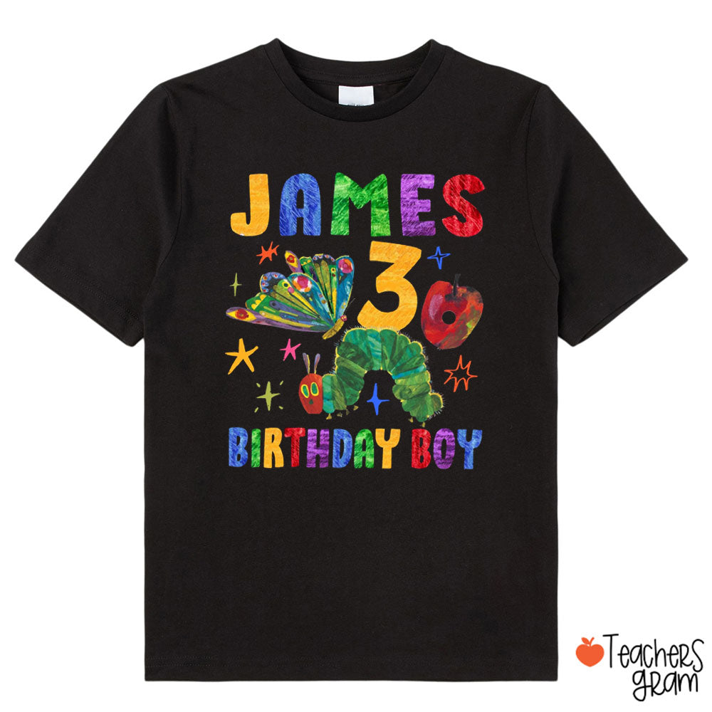 Personalized Caterpillar And Butterfly Birthday Class T-Shirt