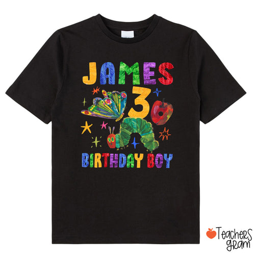 Personalized Caterpillar And Butterfly Birthday Class T-Shirt