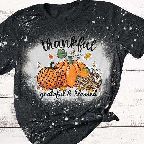 Thankful Grateful And Blessed Teacher Printed Super Soft T-Shirt
